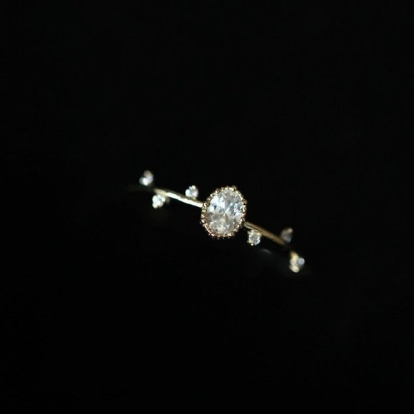 *NEW 18K Yellow Gold Diamond Branch Leaf Ring - Picture 3 of 4